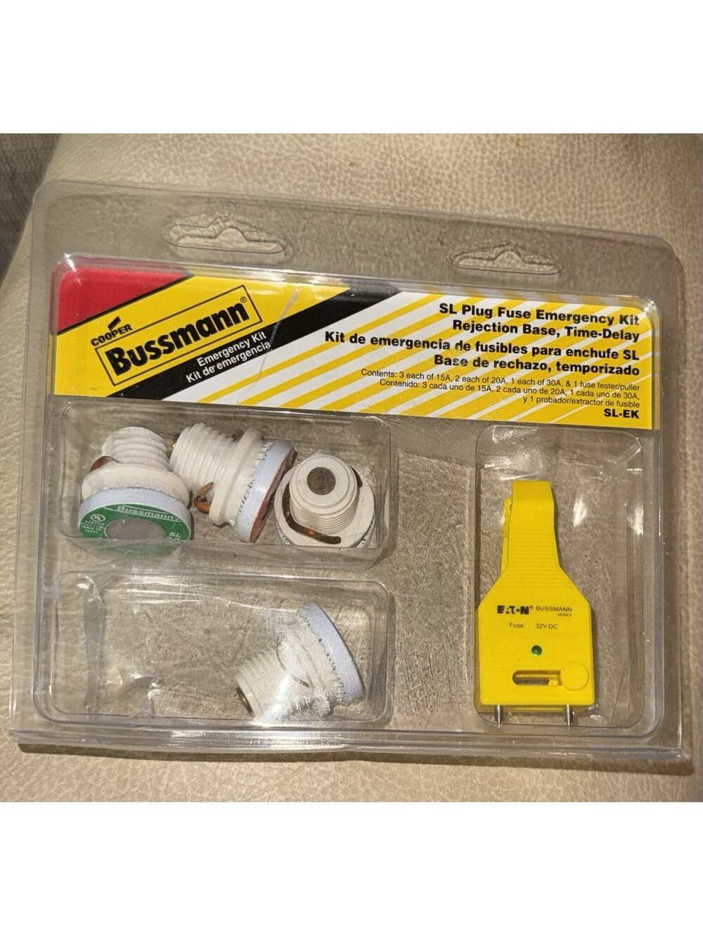 NOS Bussman Fuses Plug Fuse Emergency Kit Assorted SL Fuses & Fuse Tester SL-EK